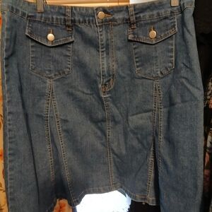 Source Unknown Denim Skater Skirt
